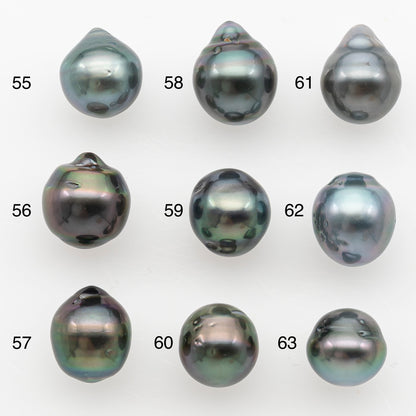 9-10mm Tahitian Pearl Natural Color with Minor Blemishes, Loose Undrilled for Jewelry Making, SKU # 3149TH