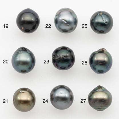 9-10mm Tahitian Pearl Natural Color with Minor Blemishes, Loose Undrilled for Jewelry Making, SKU # 3150TH