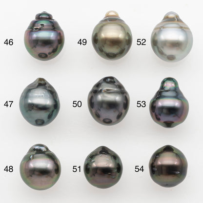 9-10mm Tahitian Pearl Natural Color with Minor Blemishes, Loose Undrilled for Jewelry Making, SKU # 3150TH