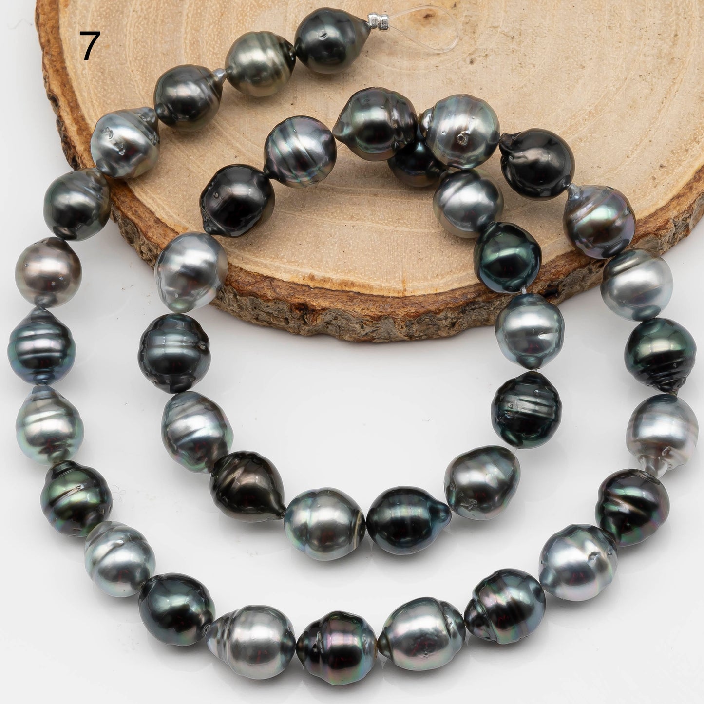 9-10mm Multicolor Drop Tahitian Pearl Bead with High Luster, In Full Strand with Minor Blemishes for Making, SKU # 2397TH