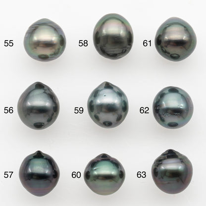 9-10mm Tahitian Pearl Natural Color with Minor Blemishes, Loose Undrilled for Jewelry Making, SKU # 3150TH