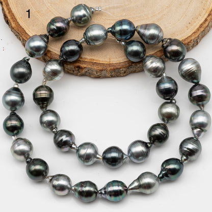 9-10mm Multicolor Drop Tahitian Pearl Bead with High Luster, In Full Strand with Minor Blemishes for Making, SKU # 2398TH