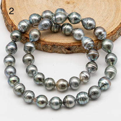 9-10mm Tahitian Pearl in Full Strand, Natural Colors with High Luster, for Jewelry Making, SKU # 2971TH