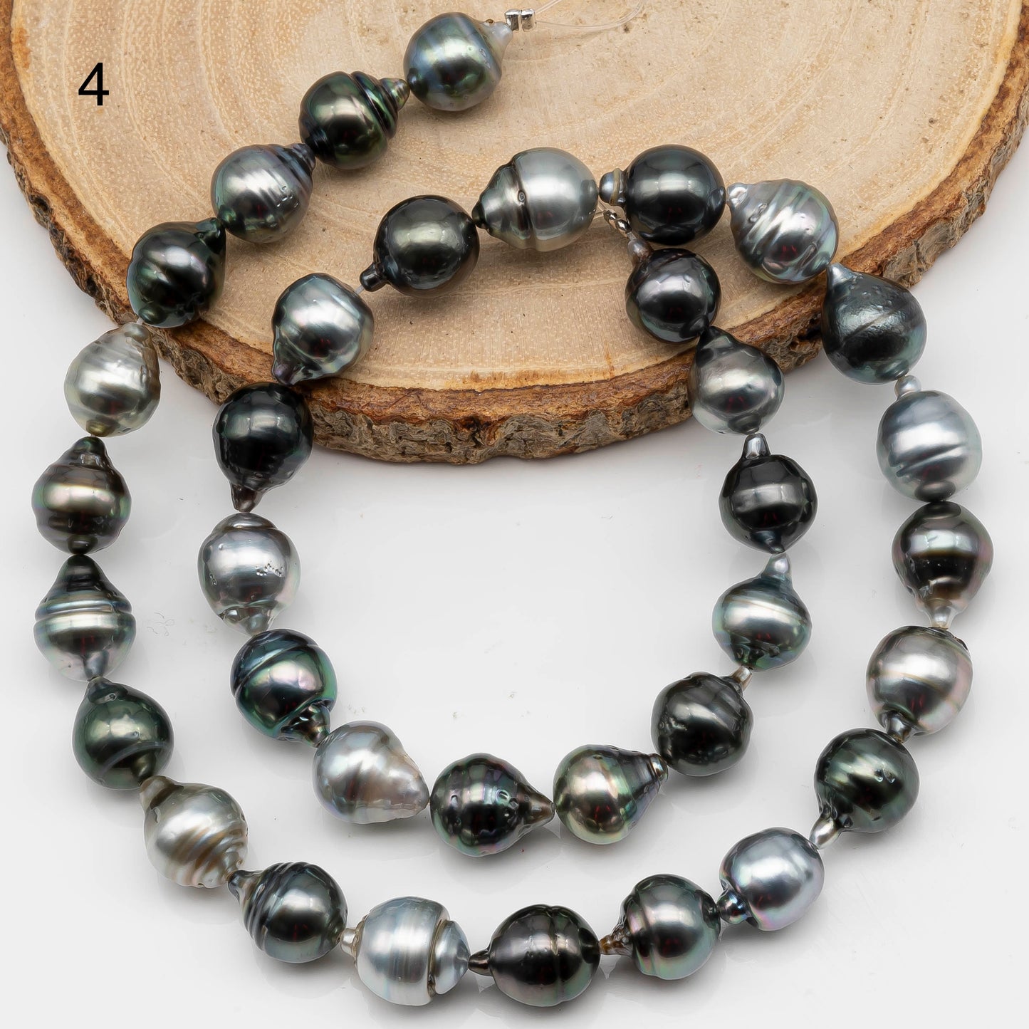 9-10mm Multicolor Drop Tahitian Pearl Bead with High Luster, In Full Strand with Minor Blemishes for Making, SKU # 2398TH