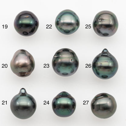 9-10mm Tahitian Pearl Natural Color with Minor Blemishes, Loose Undrilled for Jewelry Making, SKU # 3151TH