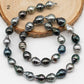 9-10mm Multicolor Drop Tahitian Pearl Bead with High Luster, In Full Strand with Minor Blemishes for Making, SKU # 2399TH