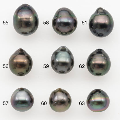 9-10mm Tahitian Pearl Natural Color with Minor Blemishes, Loose Undrilled for Jewelry Making, SKU # 3151TH