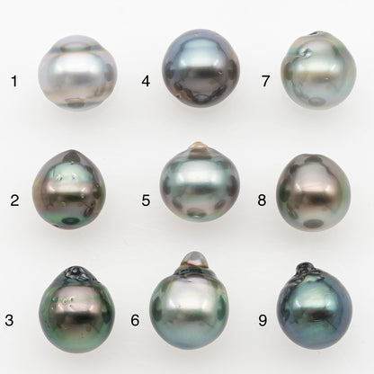 9-10mm Tahitian Pearl Natural Color with Minor Blemishes, Loose Undrilled for Jewelry Making, SKU # 3152TH