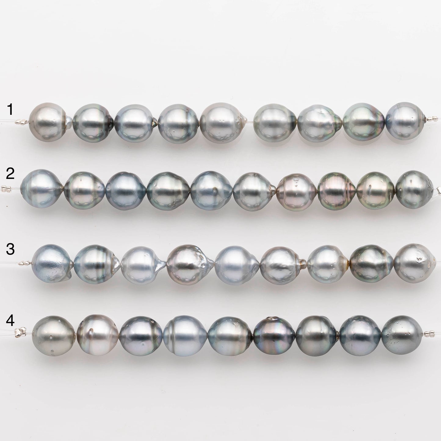 10-11mm Tahitian Pearl in Short Strand with All Natural Color and High Luster for Jewelry Making, SKU# 2401TH