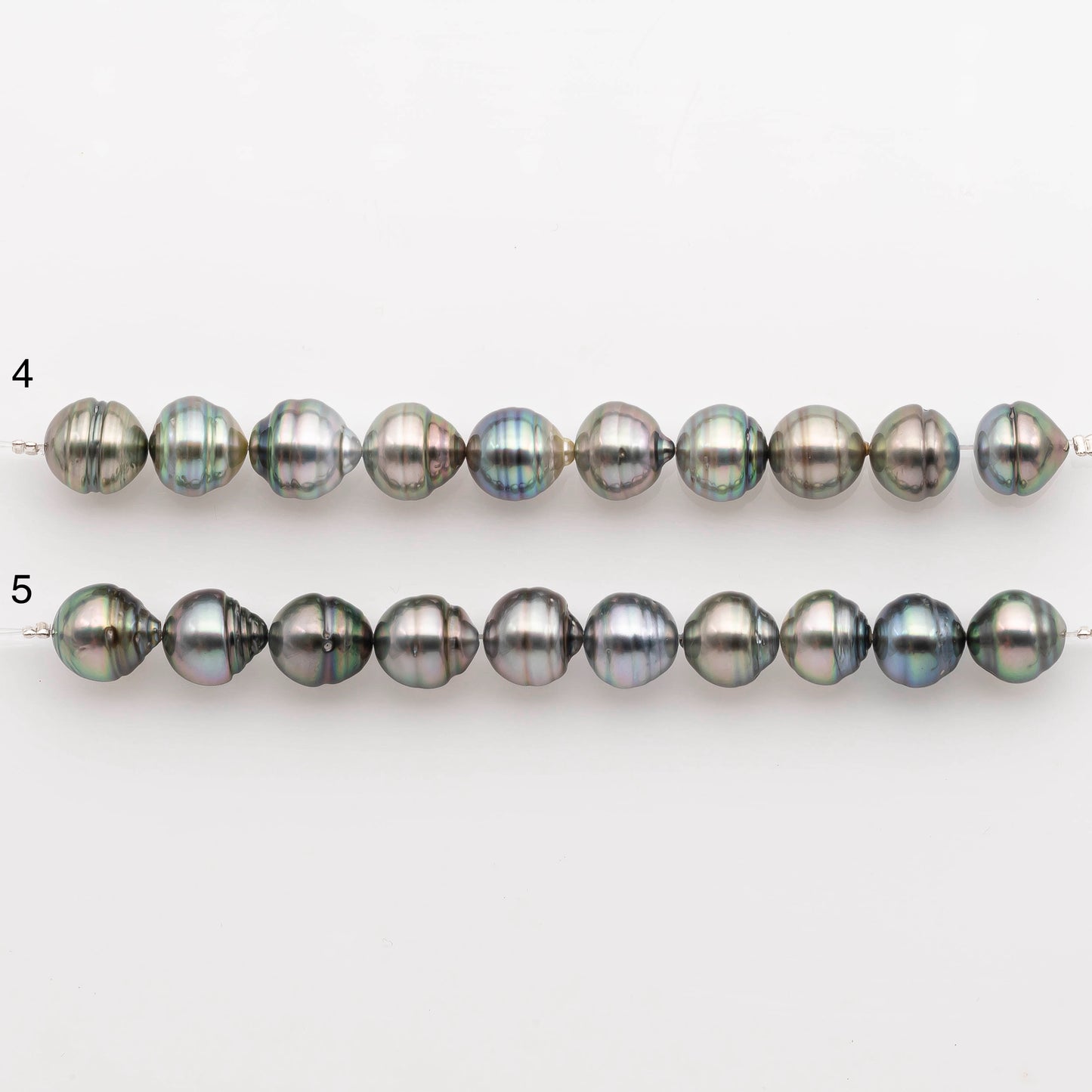 10-11mm Tahitian Pearl in Short Strand with All Natural Color with High Luster for Jewelry Making, SKU# 2402TH