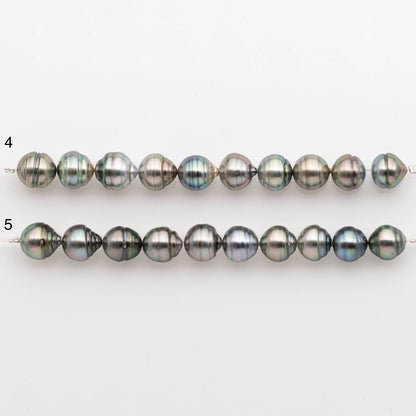 10-11mm Tahitian Pearl in Short Strand with All Natural Color with High Luster for Jewelry Making, SKU# 2402TH