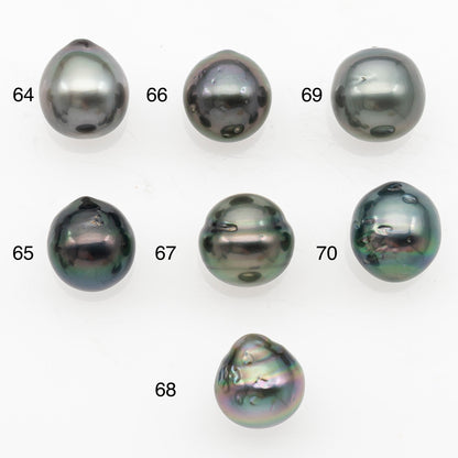 9-10mm Tahitian Pearl Natural Color with Minor Blemishes, Loose Undrilled for Jewelry Making, SKU # 3152TH