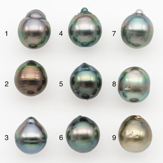 9-10mm Tahitian Pearl Natural Color with Minor Blemishes, Loose Undrilled for Jewelry Making, SKU # 3153TH