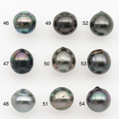 9-10mm Tahitian Pearl Natural Color with Minor Blemishes, Loose Undrilled for Jewelry Making, SKU # 3153TH