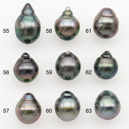 9-10mm Tahitian Pearl Natural Color with Minor Blemishes, Loose Undrilled for Jewelry Making, SKU # 3153TH