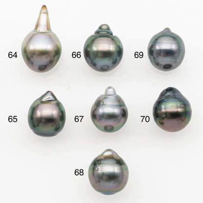 9-10mm Tahitian Pearl Natural Color with Minor Blemishes, Loose Undrilled for Jewelry Making, SKU # 3153TH