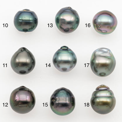 9-10mm Tahitian Pearl Natural Color with Minor Blemishes, Loose Undrilled for Jewelry Making, SKU # 3154TH