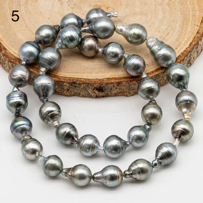 9-10mm Tahitian Pearl in Full Strand, Natural Colors with High Luster, for Jewelry Making, SKU # 2971TH