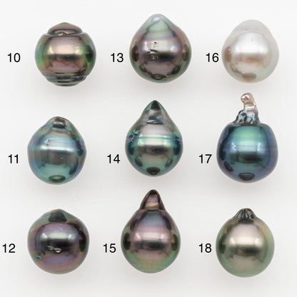 9-10mm Tahitian Pearl Natural Color with Minor Blemishes, Loose Undrilled for Jewelry Making, SKU # 3155TH