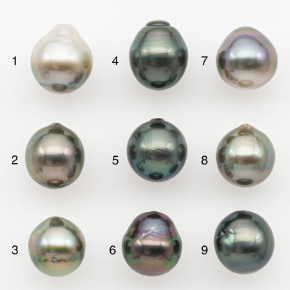 9-10mm Tahitian Pearl Natural Color with Minor Blemishes, Loose Undrilled for Jewelry Making, SKU # 3155TH
