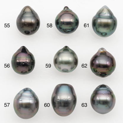 9-10mm Tahitian Pearl Natural Color with Minor Blemishes, Loose Undrilled for Jewelry Making, SKU # 3155TH