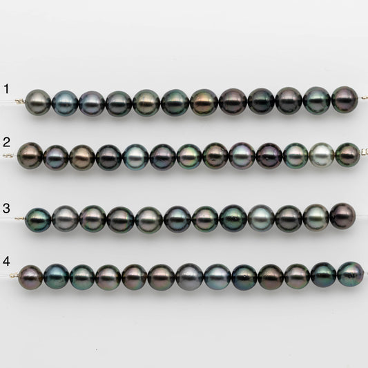 8-9mm Tahitian Pearl in Short Strand with All Natural Color with High Luster for Jewelry Making, SKU# 2406TH