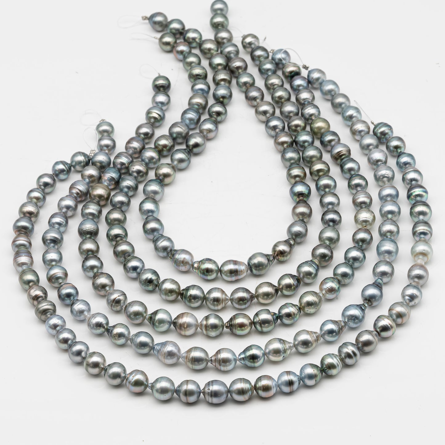 9-10mm Tahitian Pearl in Full Strand, Natural Colors with High Luster, for Jewelry Making, SKU # 2972TH