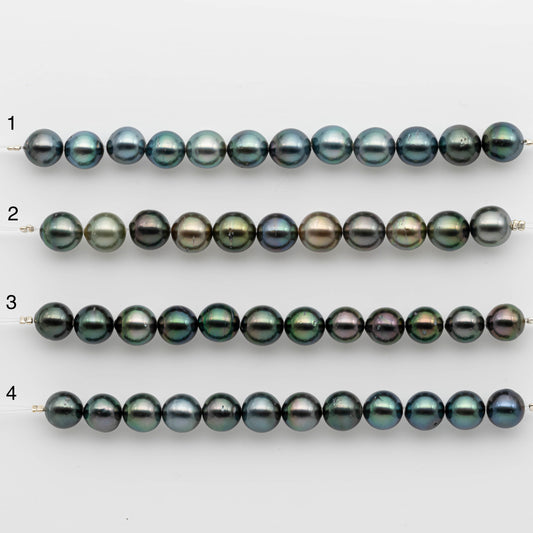 8-9mm Tahitian Pearl in Short Strand with All Natural Color with High Luster for Jewelry Making, SKU# 2407TH