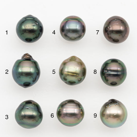 9-10mm Tahitian Pearl Natural Color with Minor Blemishes, Loose Undrilled for Jewelry Making, SKU # 3156TH
