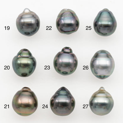 9-10mm Tahitian Pearl Natural Color with Minor Blemishes, Loose Undrilled for Jewelry Making, SKU # 3156TH