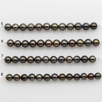 8-9mm Tahitian Pearl in Short Strand with All Natural Color with High Luster for Jewelry Making, SKU# 2408TH