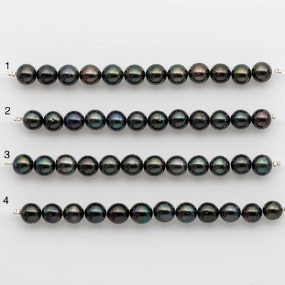 8-9mm Tahitian Pearl in Short Strand with All Natural Color with High Luster for Jewelry Making, SKU# 2408TH