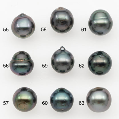9-10mm Tahitian Pearl Natural Color with Minor Blemishes, Loose Undrilled for Jewelry Making, SKU # 3156TH