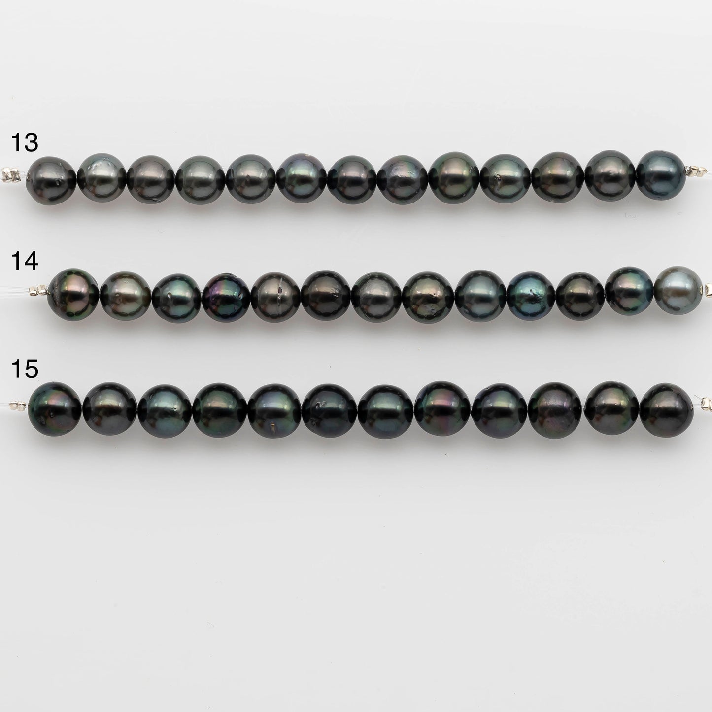 8-9mm Tahitian Pearl in Short Strand with All Natural Color with High Luster for Jewelry Making, SKU# 2408TH