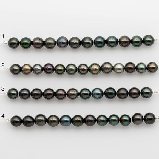 8-9mm Tahitian Pearl in Short Strand with All Natural Color with High Luster for Jewelry Making, SKU# 2409TH