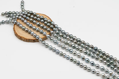 9-10mm Tahitian Pearl in Full Strand, Natural Colors with High Luster, for Jewelry Making, SKU # 2972TH