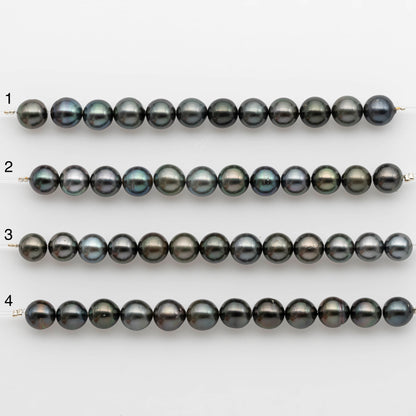 8-9mm Tahitian Pearl in Short Strand with All Natural Color with High Luster for Jewelry Making, SKU#2410TH