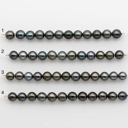 8-9mm Tahitian Pearl in Short Strand with All Natural Color with High Luster for Jewelry Making, SKU#2410TH