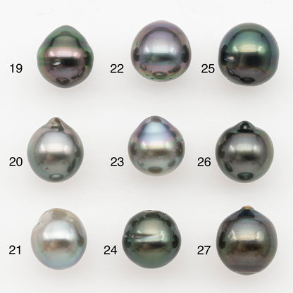 9-10mm Tahitian Pearl Natural Color with Minor Blemishes, Loose Undrilled for Jewelry Making, SKU # 3157TH