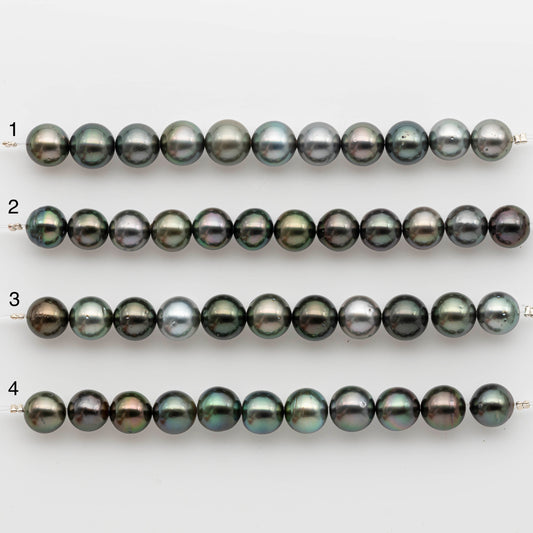 9-10mm Tahitian Pearl in Short Strand with All Natural Color with High Luster for Jewelry Making, SKU# 2411TH