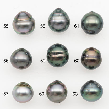 9-10mm Tahitian Pearl Natural Color with Minor Blemishes, Loose Undrilled for Jewelry Making, SKU # 3157TH