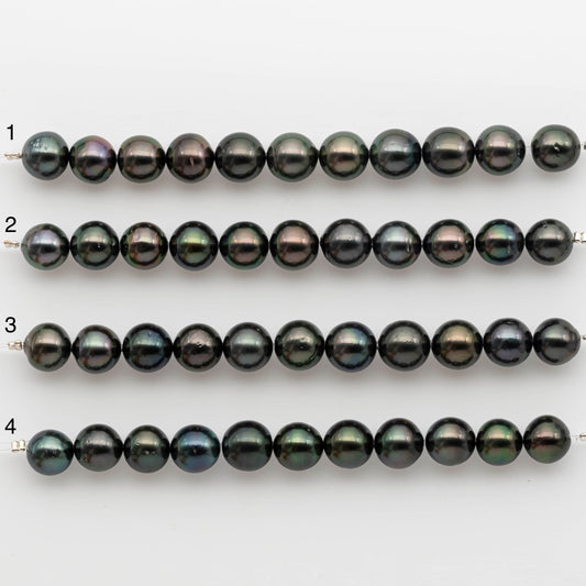 9-10mm Tahitian Pearl in Short Strand with All Natural Color with High Luster for Jewelry Making, SKU# 2412TH