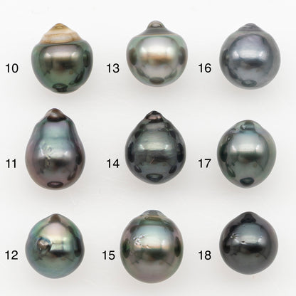 9-10mm Tahitian Pearl Natural Color with Minor Blemishes, Loose Undrilled for Jewelry Making, SKU # 3158TH