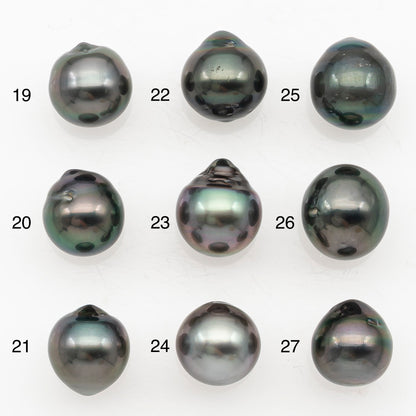 9-10mm Tahitian Pearl Natural Color with Minor Blemishes, Loose Undrilled for Jewelry Making, SKU # 3158TH