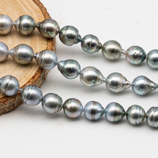 9-10mm Tahitian Pearl in Full Strand, Natural Colors with High Luster, for Jewelry Making, SKU # 2972TH