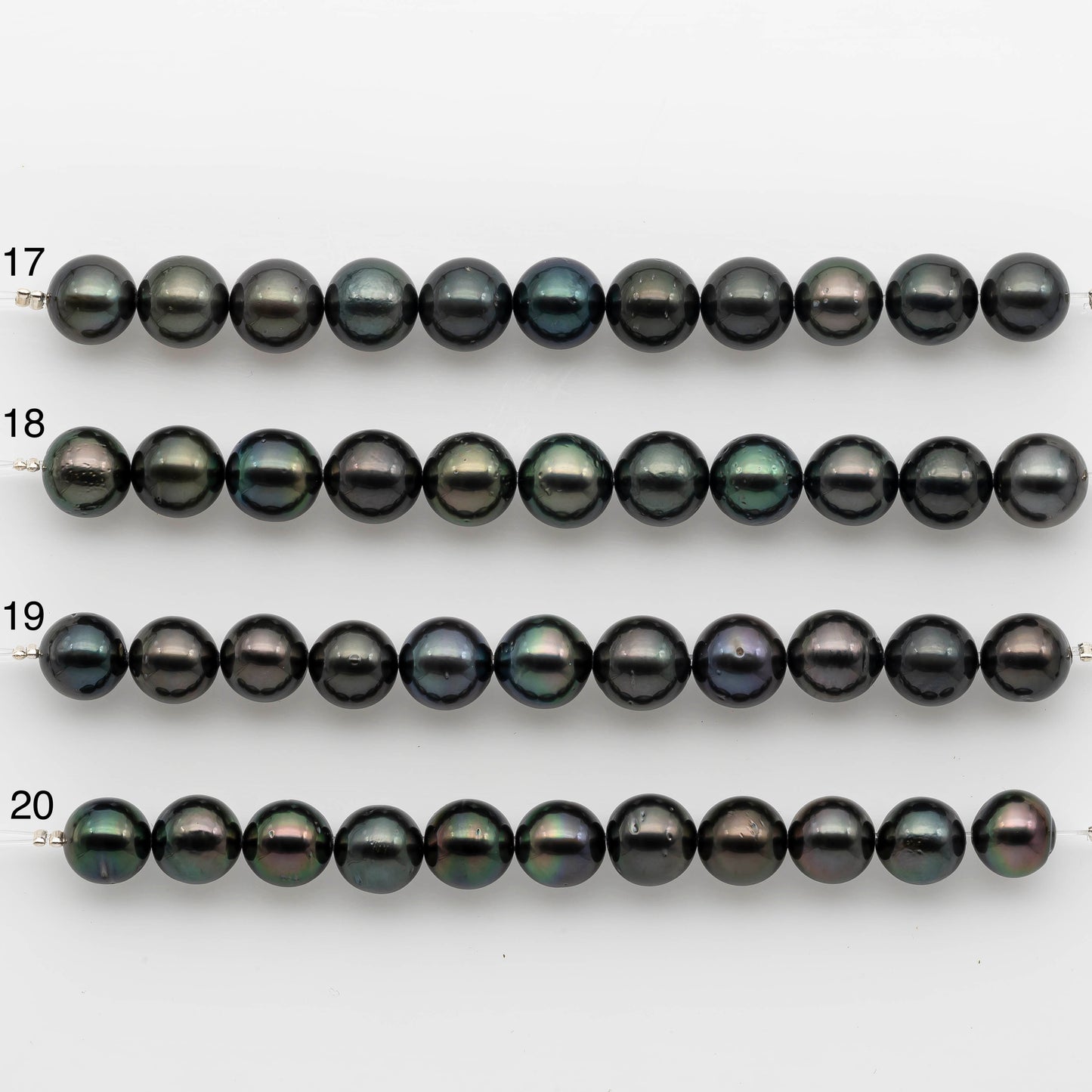 9-10mm Tahitian Pearl in Short Strand with All Natural Color with High Luster for Jewelry Making, SKU# 2412TH