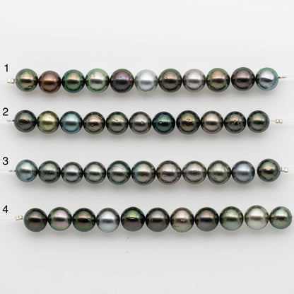 9-10mm Tahitian Pearl in Short Strand with All Natural Color with High Luster for Jewelry Making, SKU# 2413TH