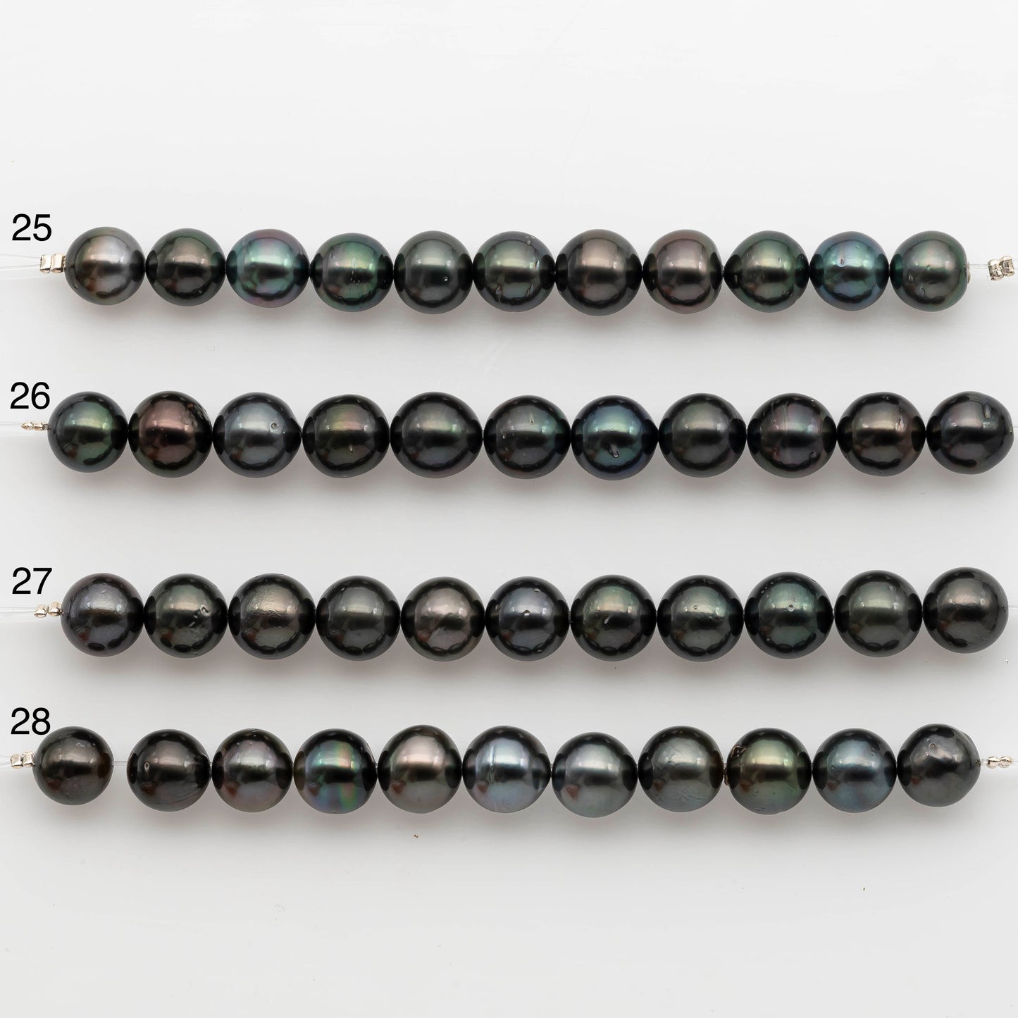 9-10mm Tahitian Pearl in Short Strand with All Natural Color with High Luster for Jewelry Making, SKU#2414TH