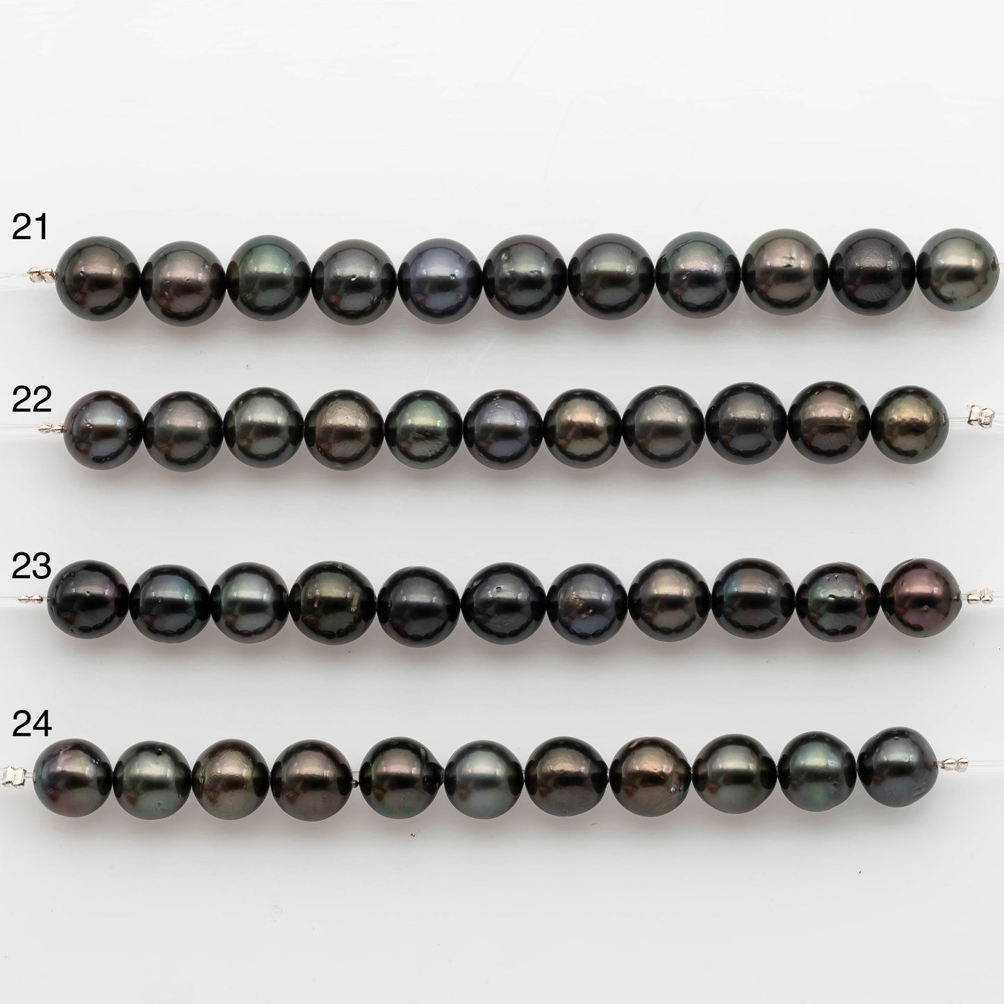 9-10mm Tahitian Pearl in Short Strand with All Natural Color with High Luster for Jewelry Making, SKU#2414TH