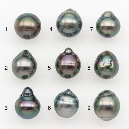 9-10mm Tahitian Pearl Natural Color with Minor Blemishes, Loose Undrilled for Jewelry Making, SKU # 3159TH